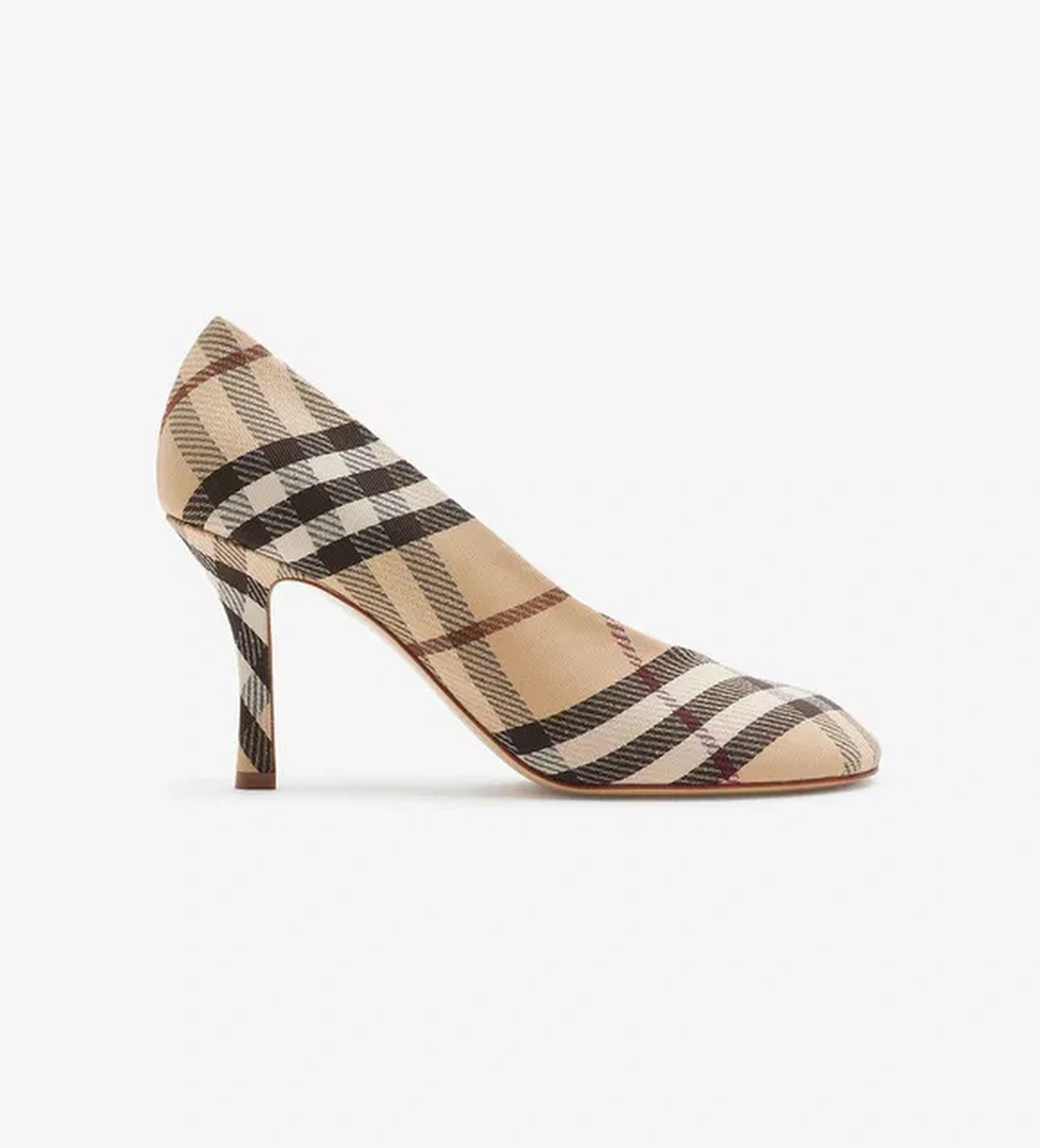 Burberry Baby Pump High Pumps Kadın Krem Topuklu Ayakkabı - Görsel 1