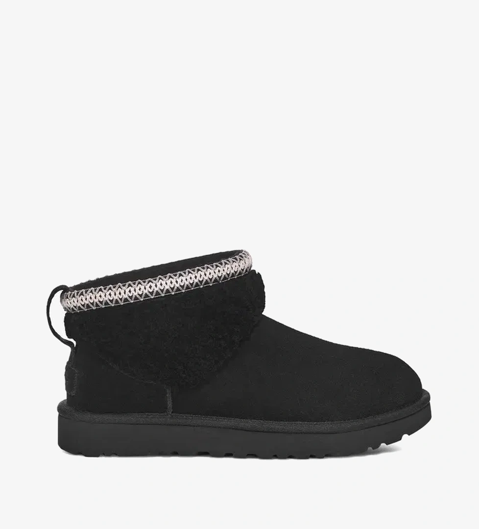 Ugg Ugg Classic Ultra Mini Maxi Curly Kadın Siyah Bot model görseli