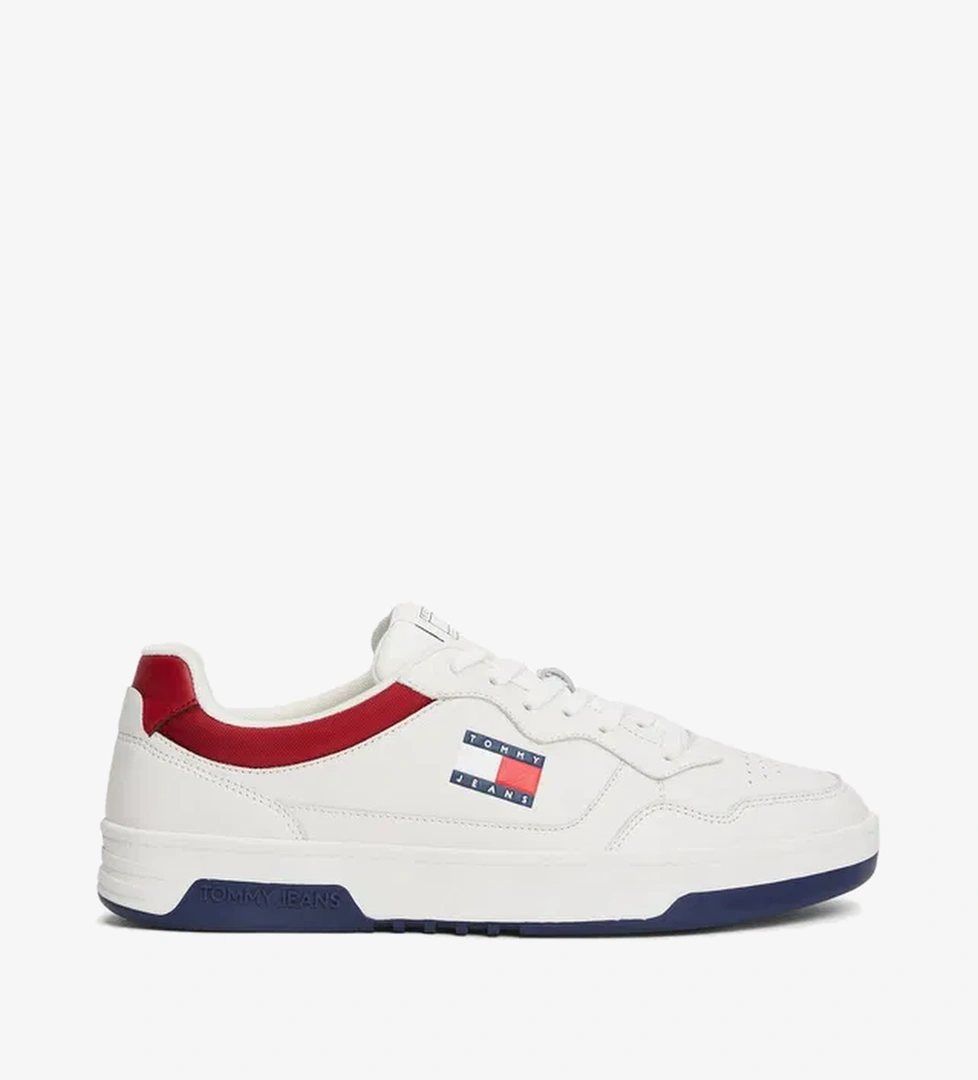 Tommy Hilfiger Jeans Cupsole Leather Erkek Beyaz Spor Ayakkabı