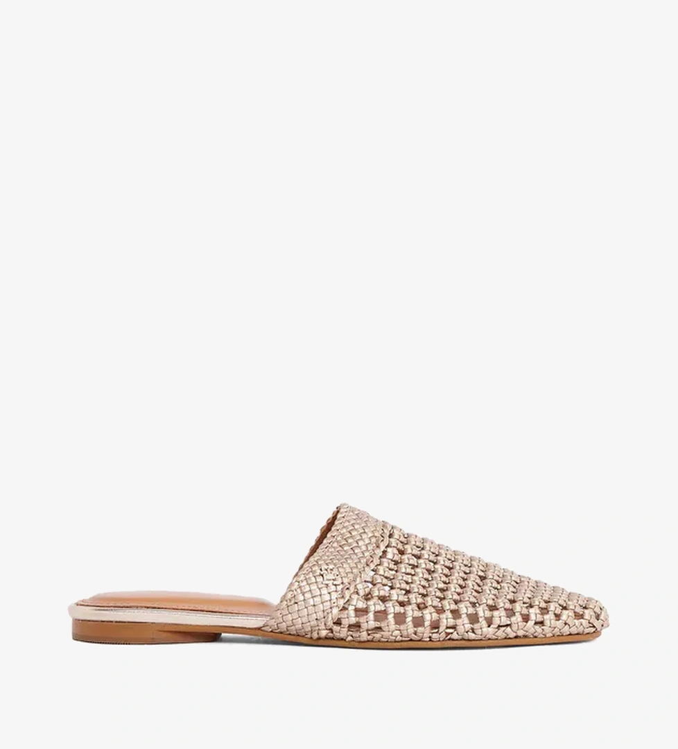 Tommy Hilfiger Tommy Hilfiger Crochet Metallic Leather Mule Kadın Kahverengi Terlik model görseli