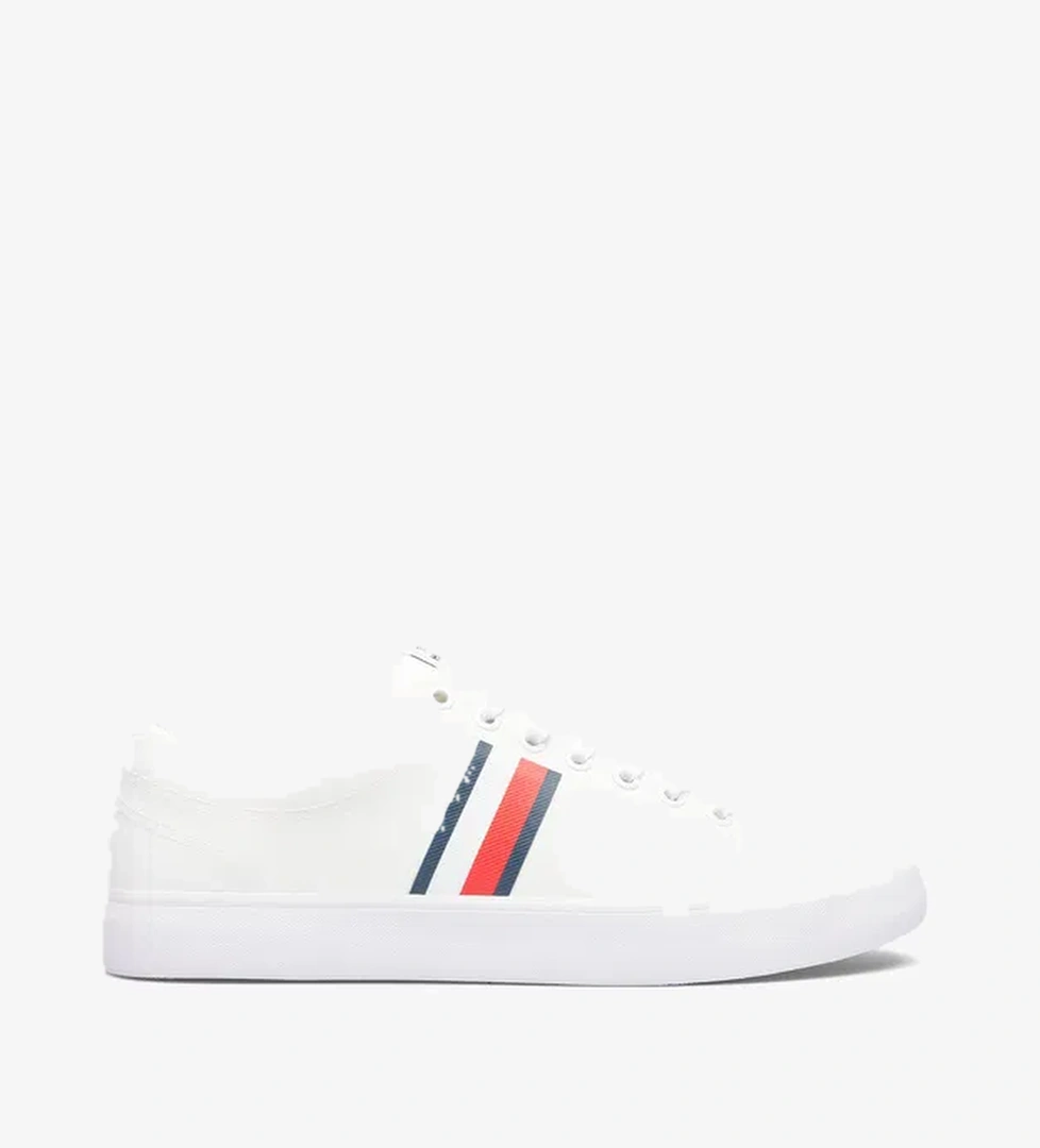 Tommy Hilfiger Tommy Hilfiger Th Hi Vulc Low Core Stripes Mesh Erkek Beyaz Sneaker model görseli