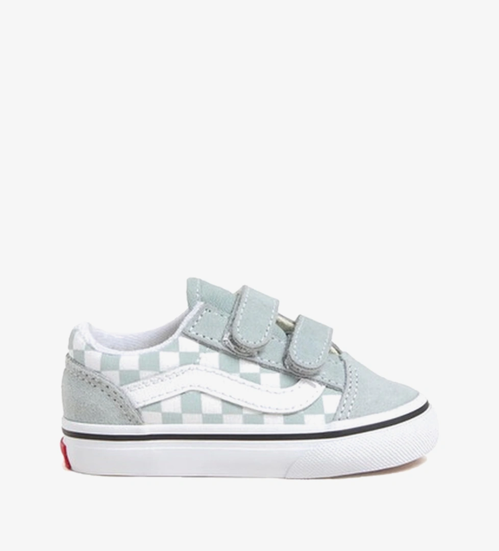 Vans Yeşil Vans Old Skool V Checkerboard Bebek Sneaker