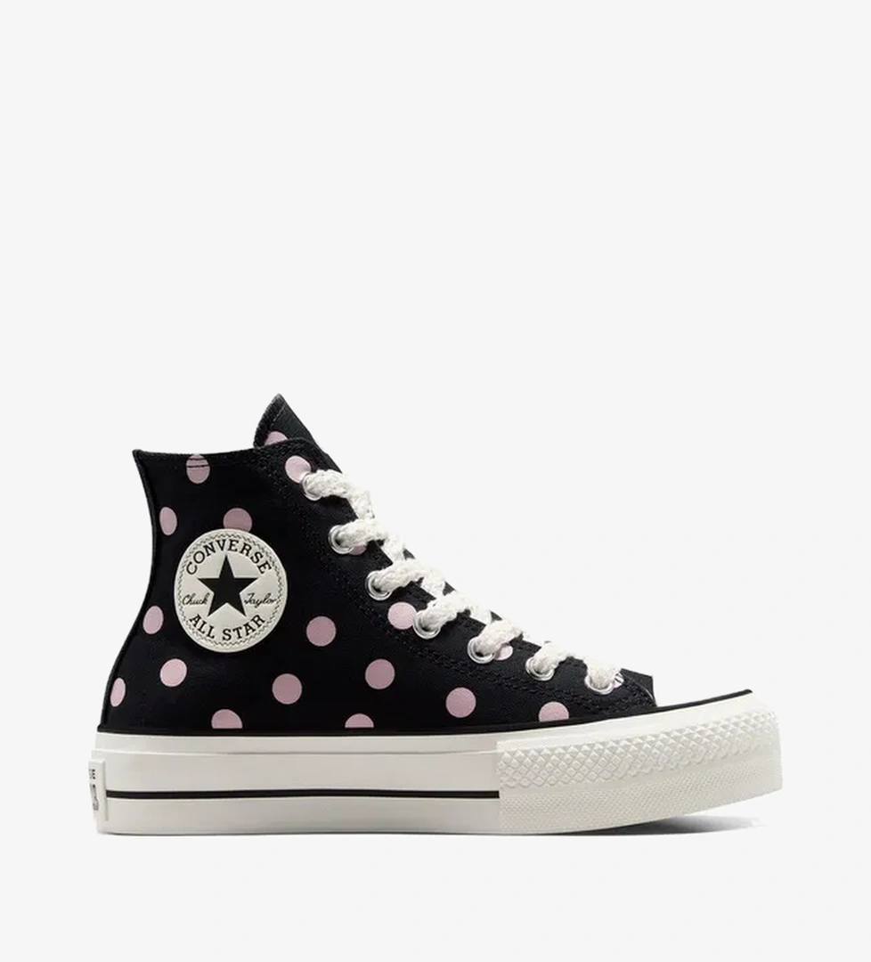 Converse Converse Chuck Taylor All Star Lift Polka Dots Kadın Siyah Platform Sneaker model görseli