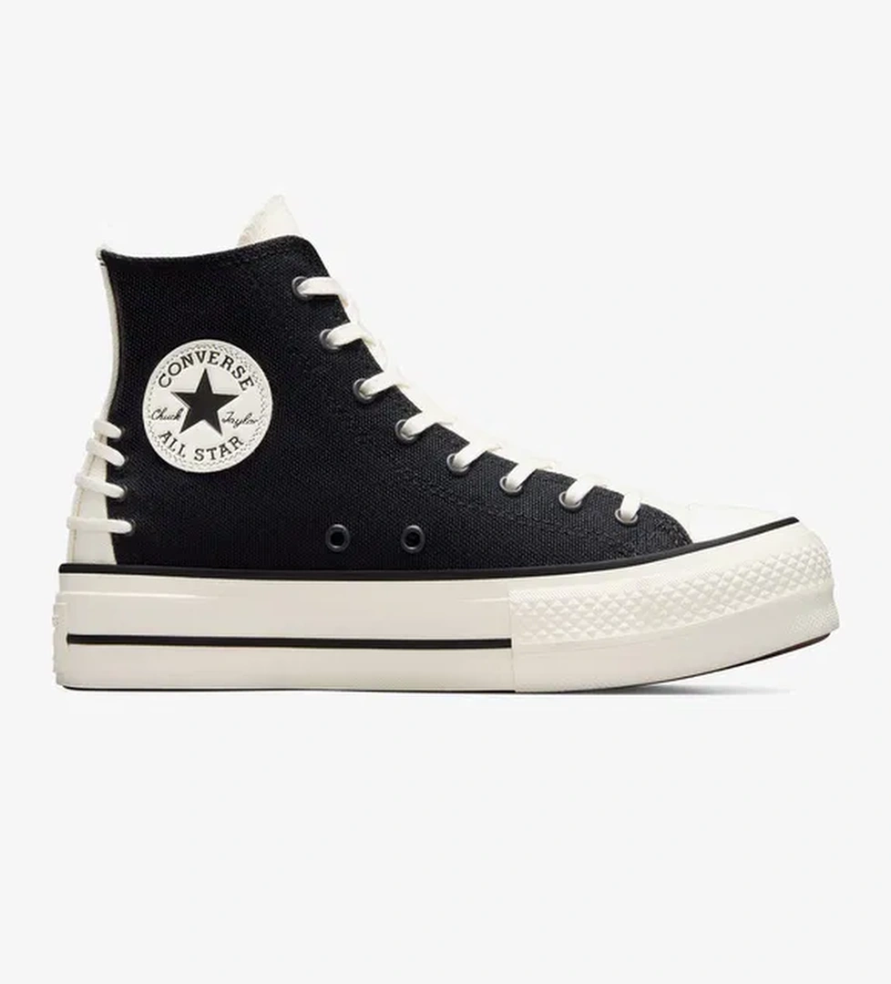Converse Chuck Taylor All Star Crafted Laces Lift Unisex Siyah Platform Sneaker