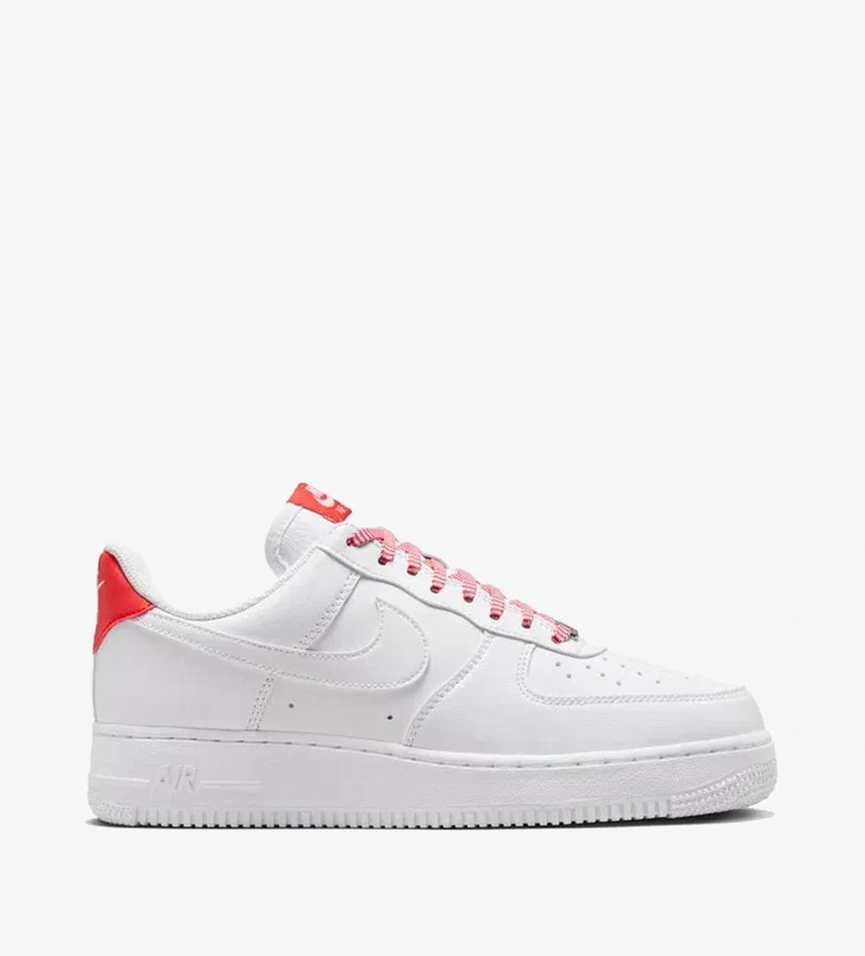 Nike Air Force 1 '07 Low 'Red Laces' Kadın Beyaz Sneaker