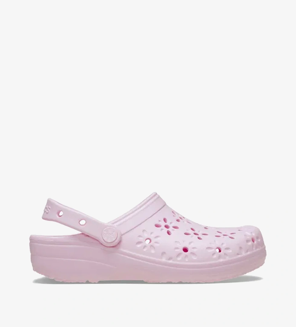 Crocs Classic Floral Cut Out Clog Kadın Pembe Terlik