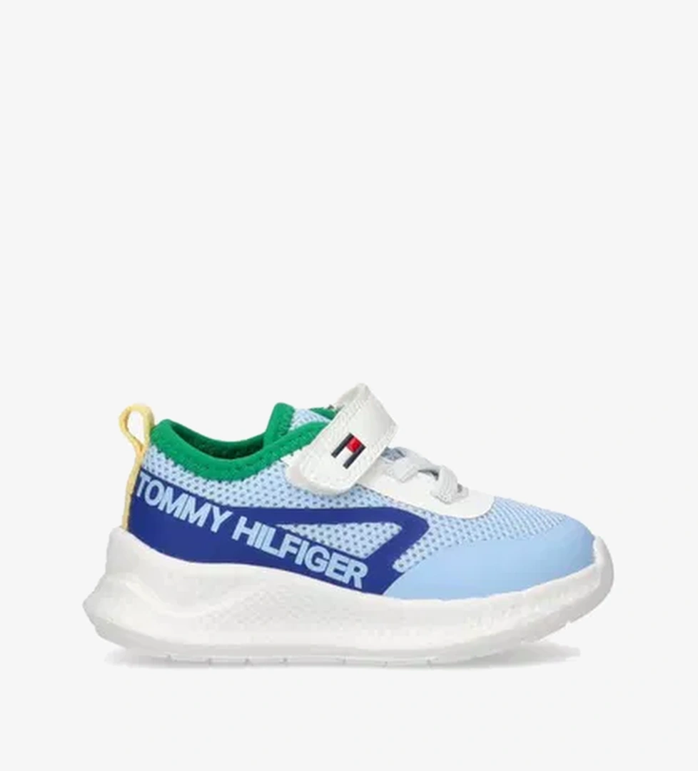 Tommy Hilfiger Lace Up Velcro Çocuk Mavi Spor Ayakkabı - Görsel 1