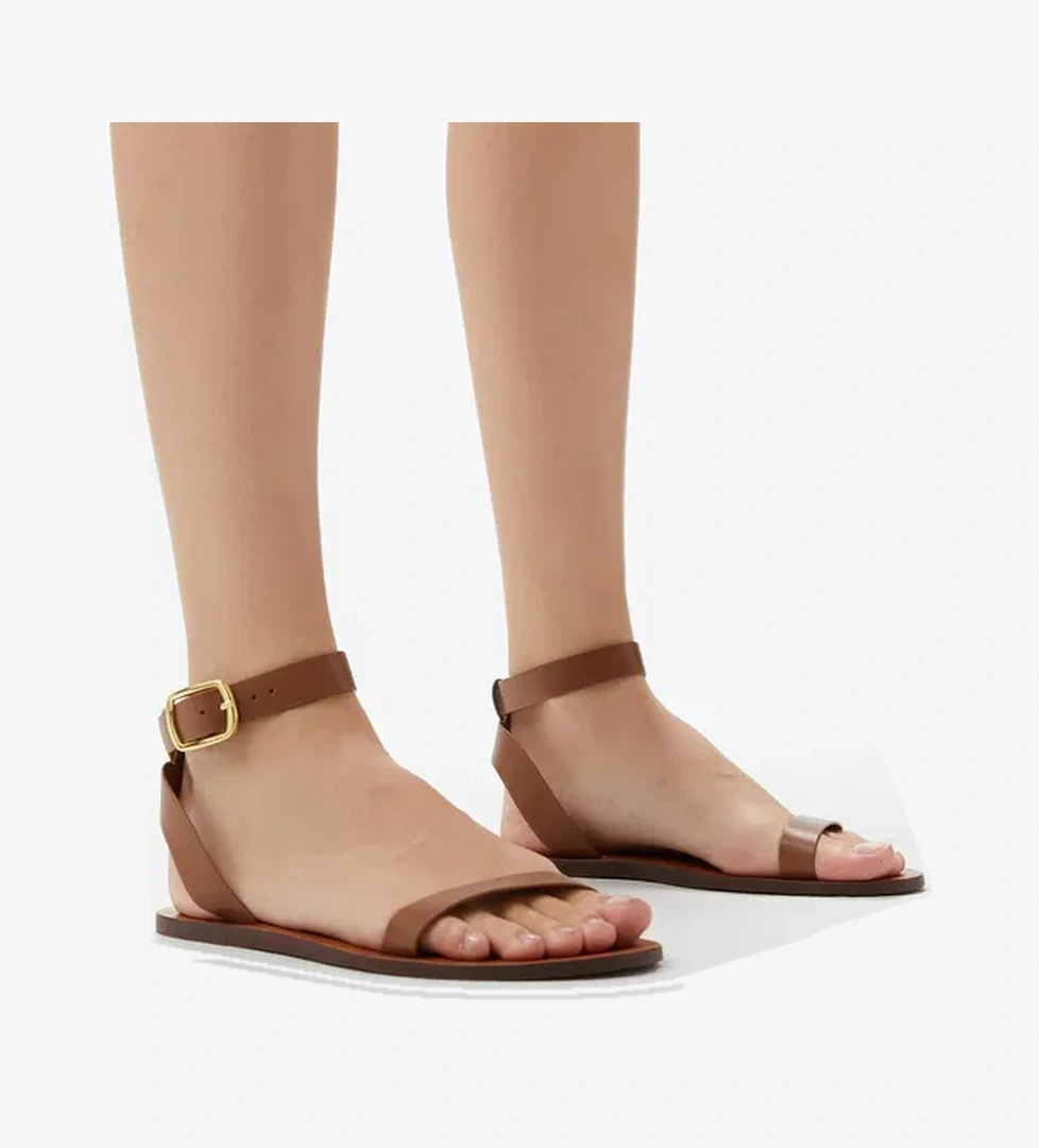 Manebi Kadın Açık Kahverengi Sandalet - Görsel 1