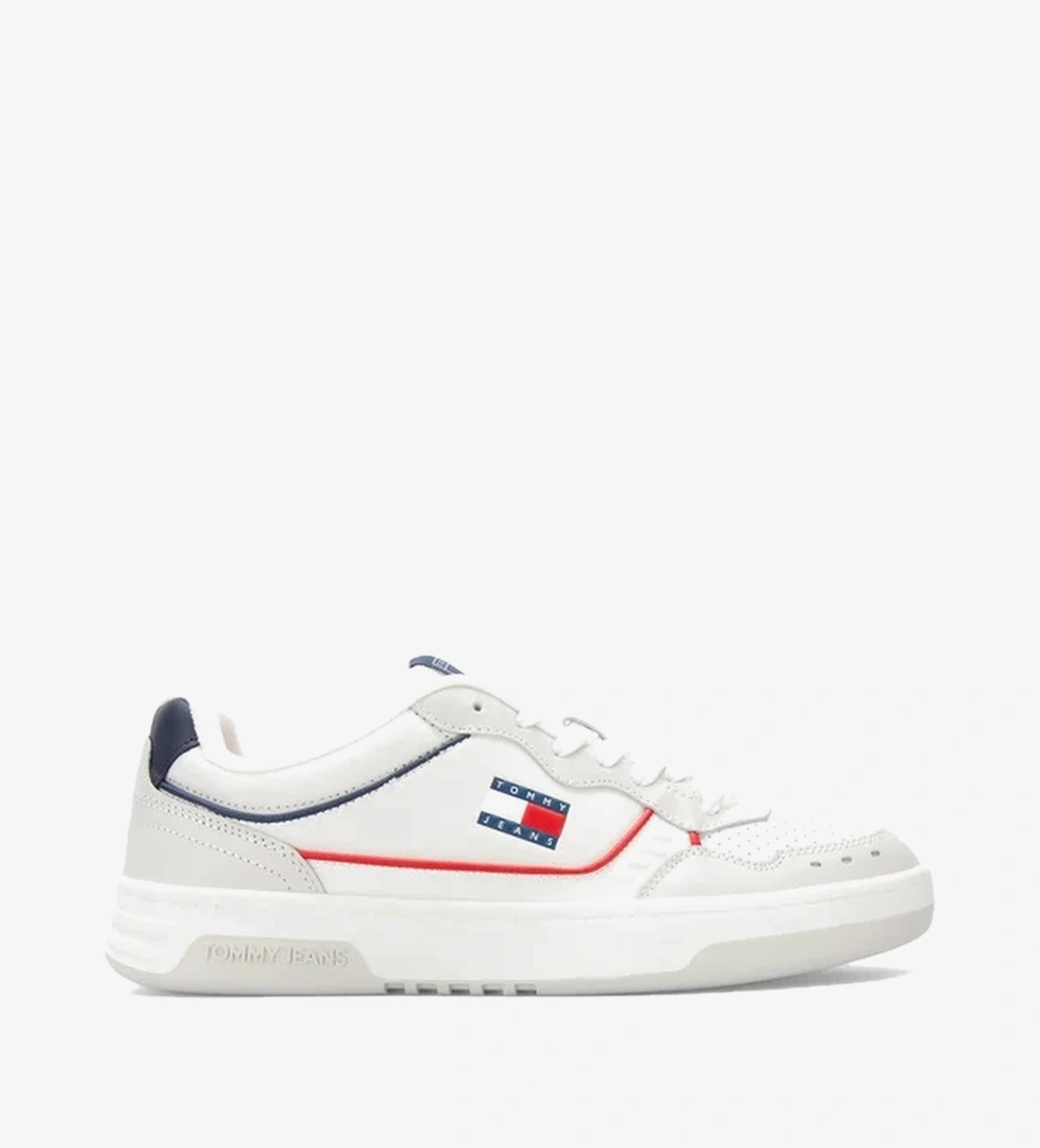 Tommy Hilfiger Tommy Hilfiger Tommy Jeans Cupsole Elevated Leather Erkek Beyaz Sneaker Occasion'da! Beyaz - 1. görsel