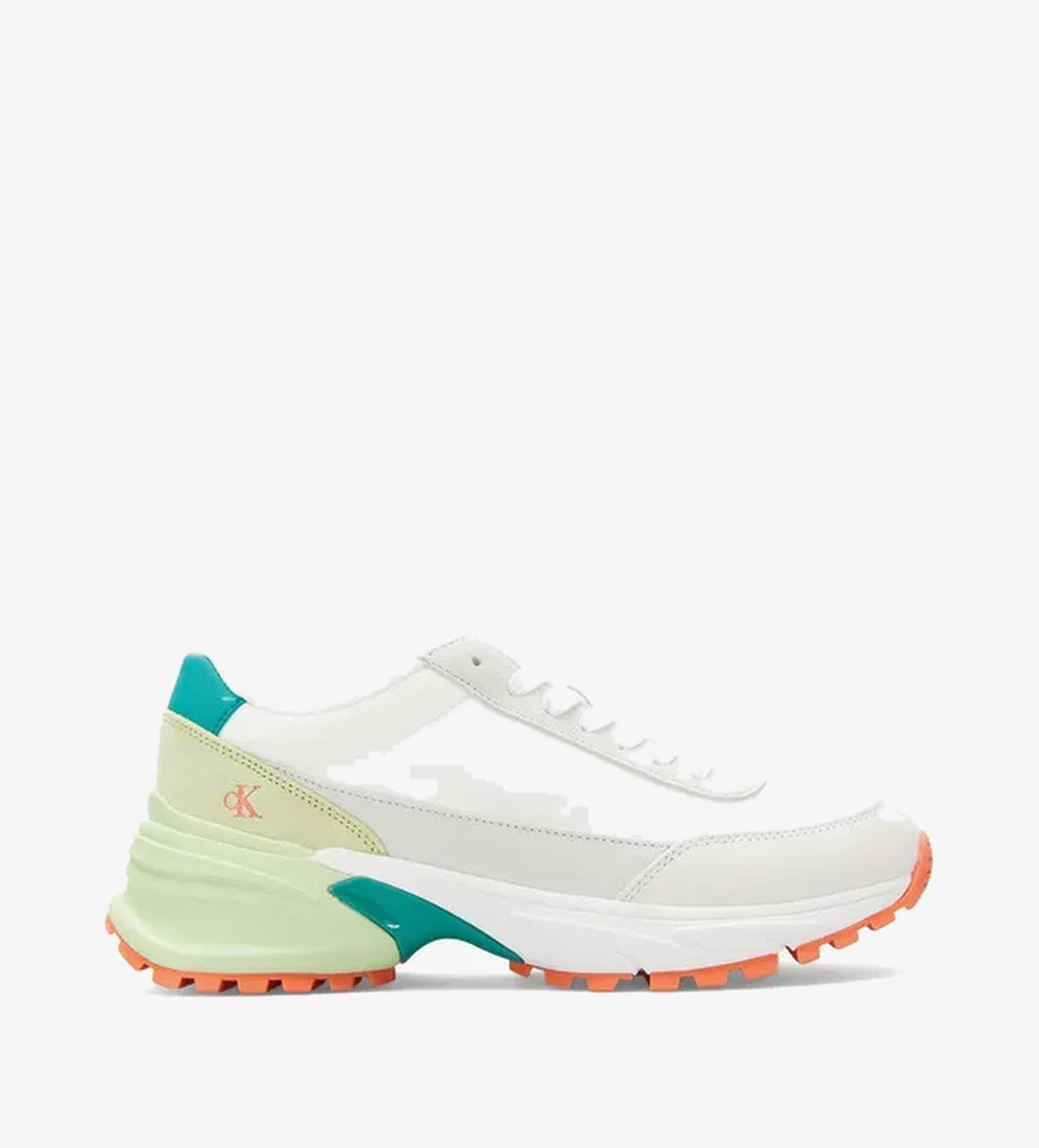 Calvin Klein Hike Runner Nylon Mix Kadın Beyaz Sneaker - Görsel 1