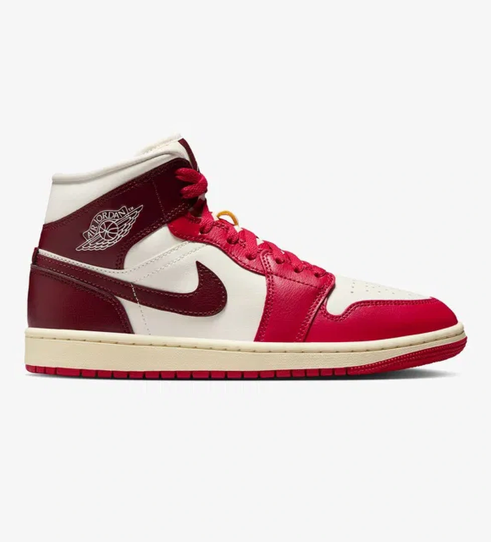 Jordan Air Jordan 1 Mid 'Mystic Hibiscus' Kadın Kırmızı Spor Ayakkabı