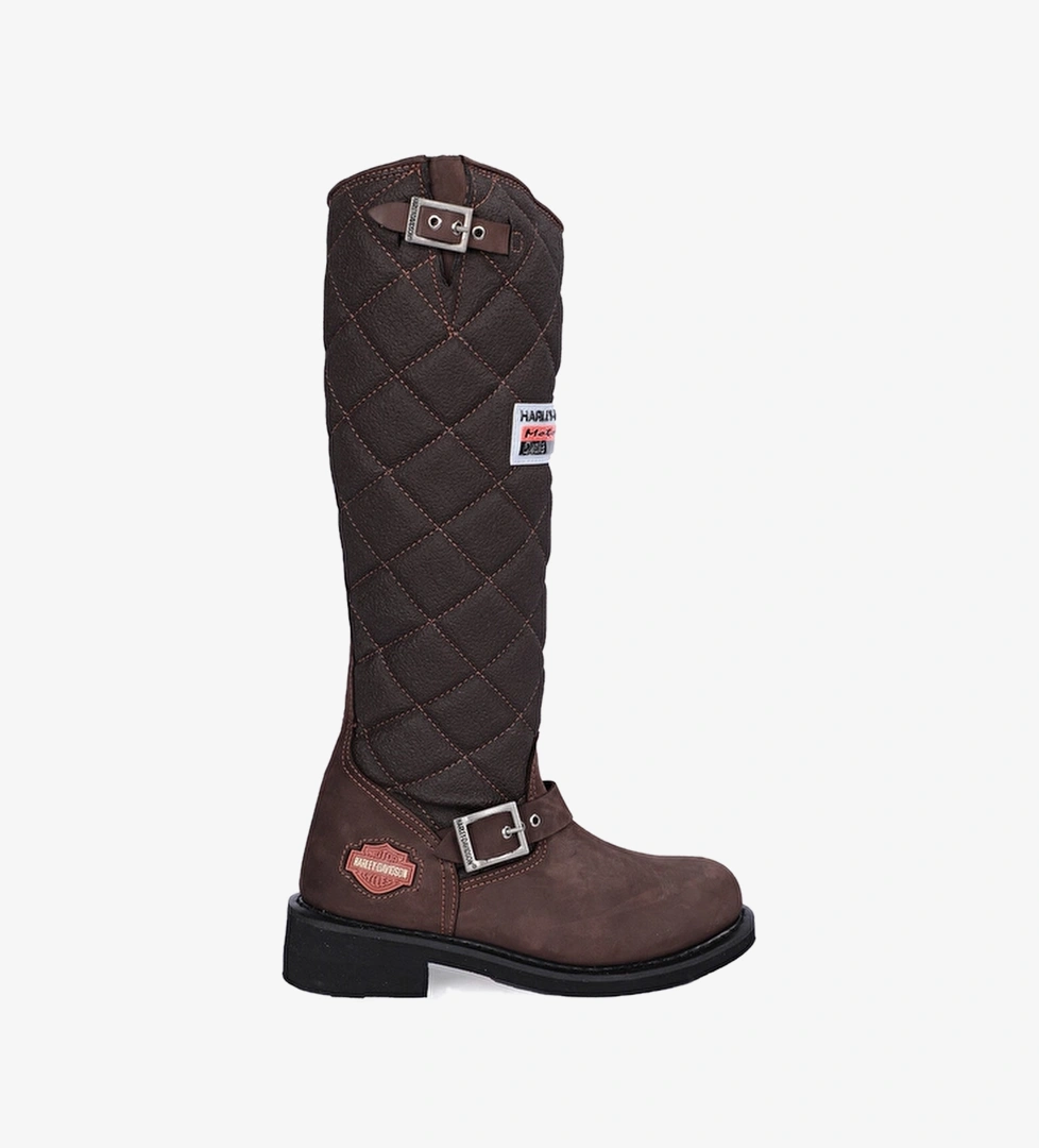 Harley Davidson Koyu Kahverengi Harley Davidson Yandan Fermuarli
