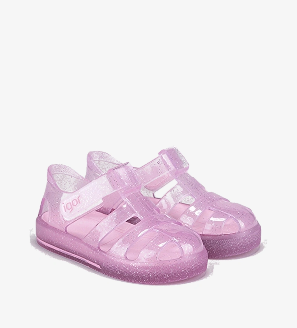 Igor Cırtlı Çocuk Star Glitter Sandalet S10265 Açık pembe