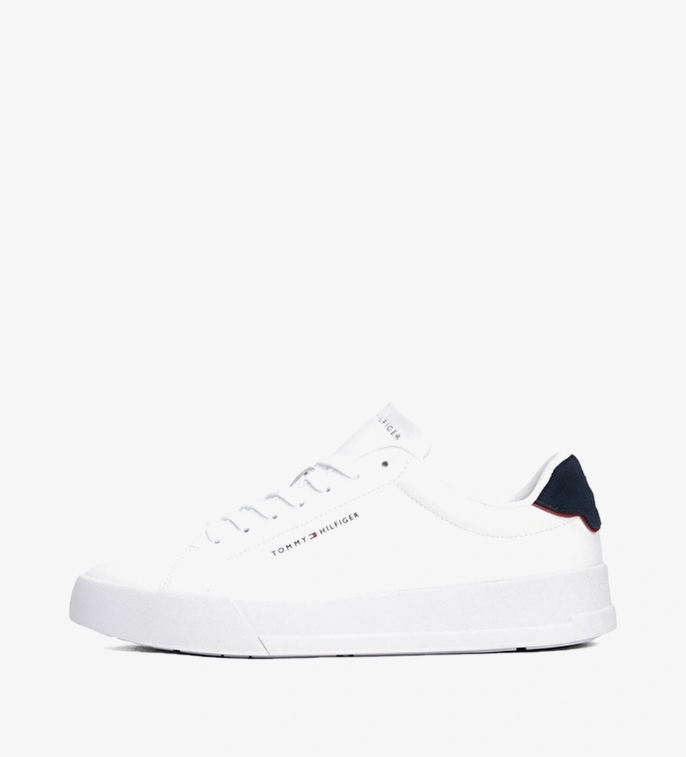 Tommy Hilfiger Bağcıklı Erkek Th Court Lth Detail Ess Ayakkabı FM0FM053670LD Beyaz