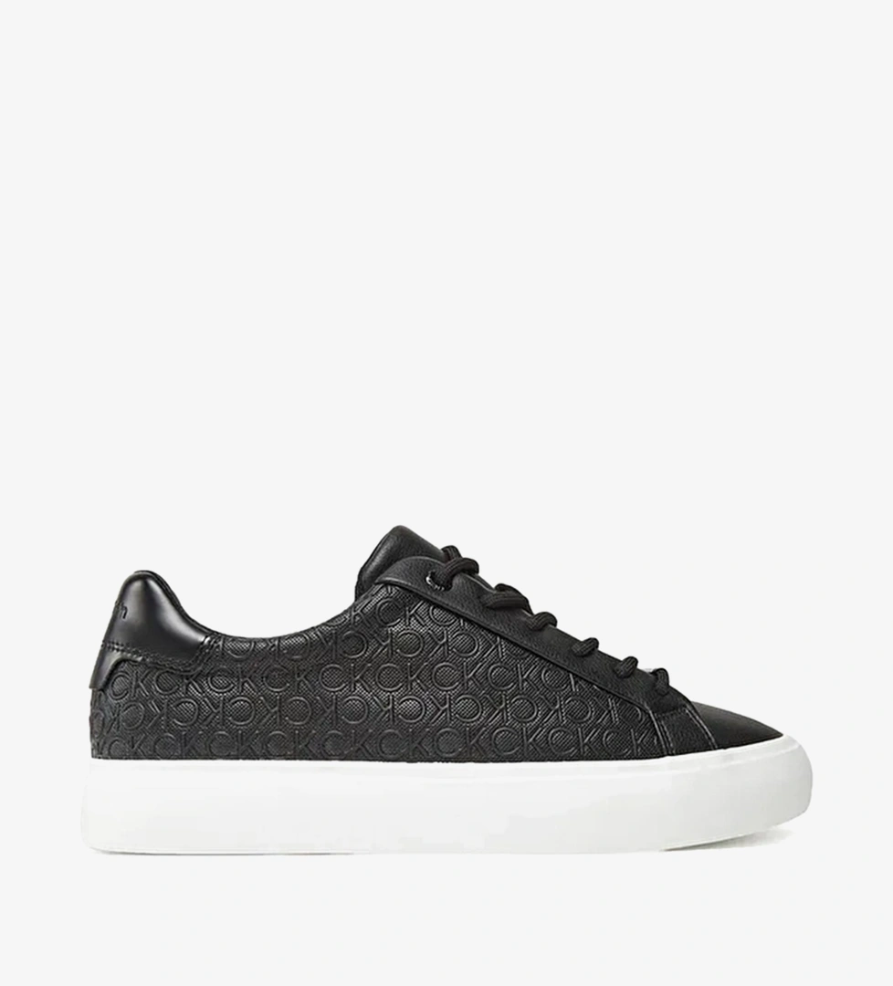 Calvin Klein Kadın Vulc Lace Up Mono PU Ayakkabı HW0HW02573BEH Siyah