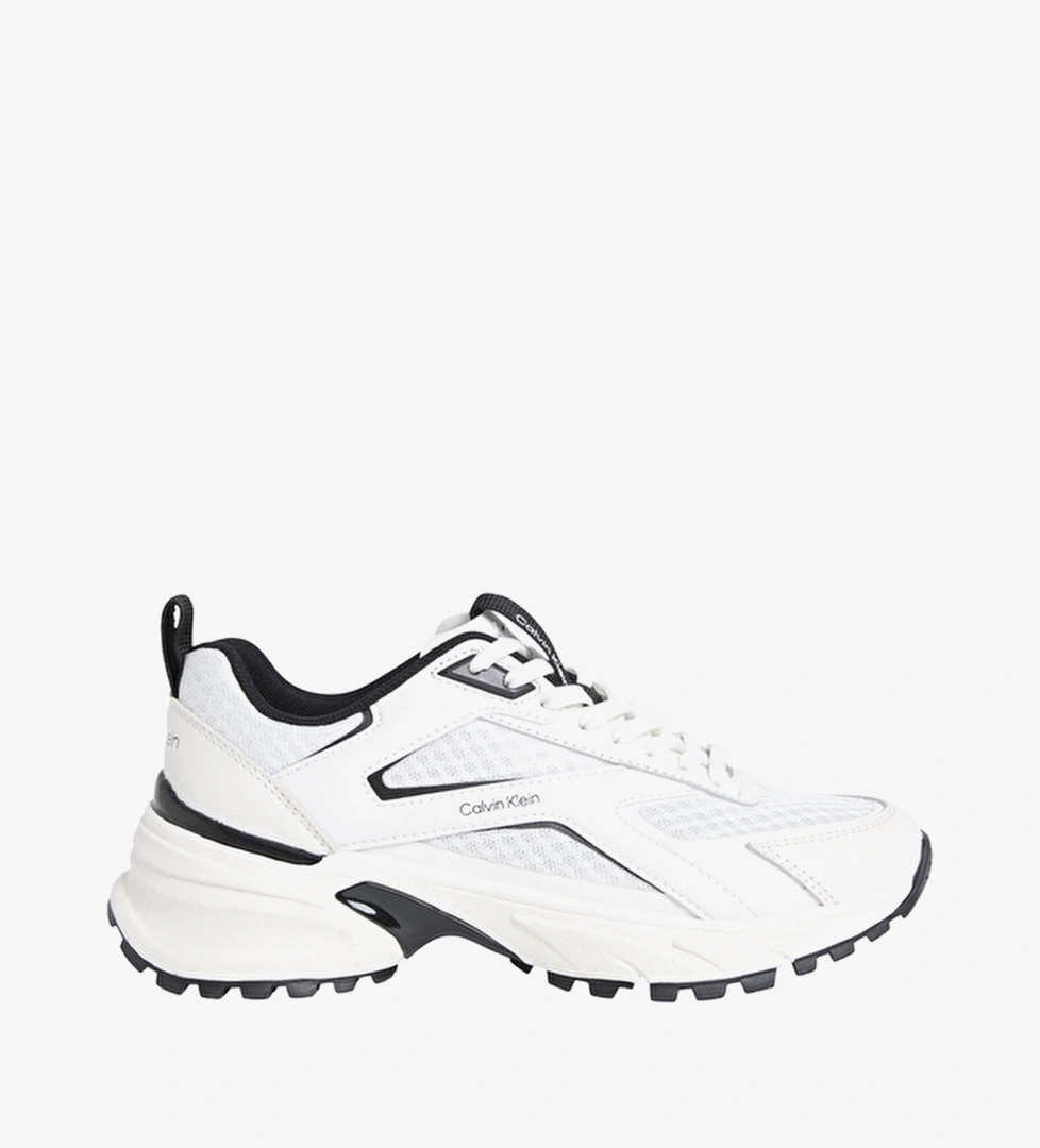 Calvin Klein Kadın Hike Run CK Stripe Mesh Ayakkabı HW0HW0300201W Beyaz