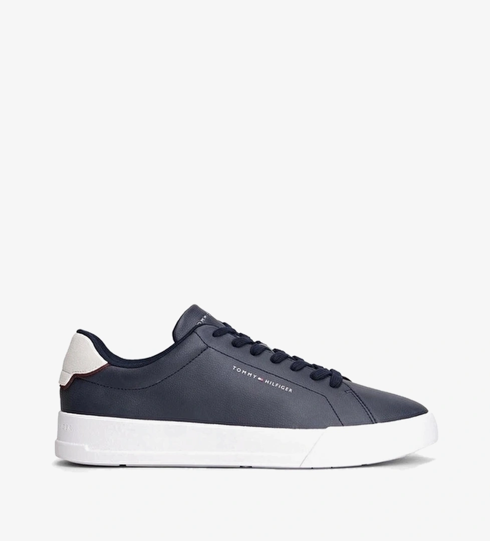 Tommy Hilfiger Erkek Court Lth Detail Ess Ayakkabı FM0FM05367DW5 Mavi