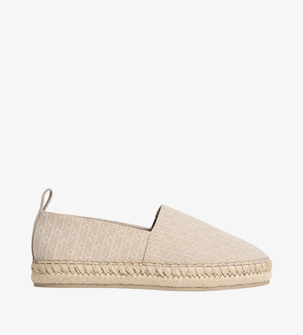 Calvin Klein Kadın Oblique Espadrille Aop Ayakkabı HW0HW02933A04 Bej