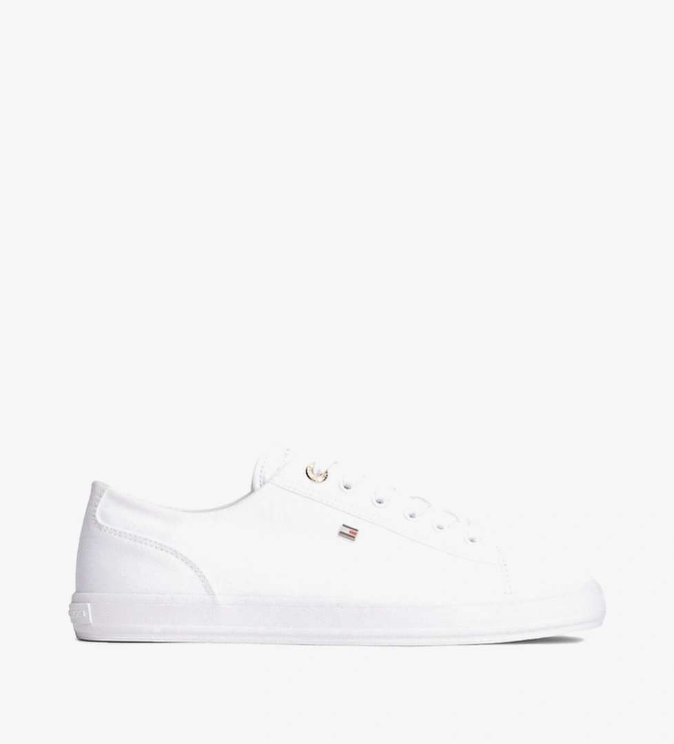 Tommy Hilfiger Kadın Foxing Sneaker Canvas Ayakkabı FW0FW09170YBS Beyaz