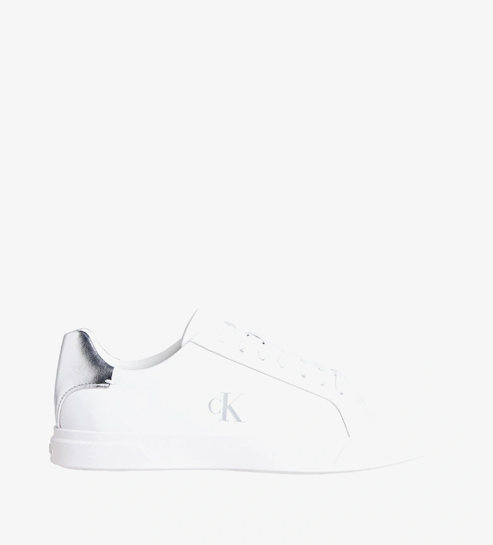 Calvin Klein Kadın Low Pro Cupsole Laceup Lth Met Ayakkabı HW0HW028460K8 Beyaz