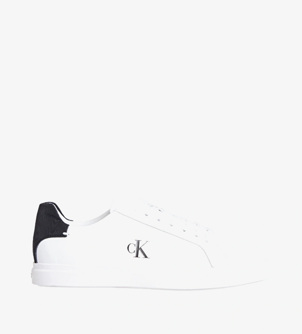 Calvin Klein Kadın Low Pro Cupsole Laceup Lth Moire Ayakkabı HW0HW0284501W Beyaz
