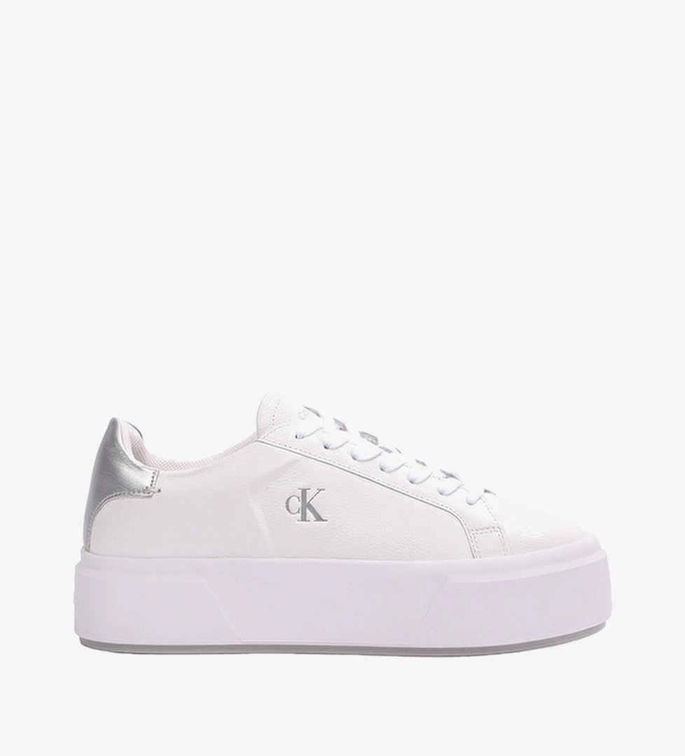 Calvin Klein Kadın Flatform Laceup Lth Met Ayakkabı YW0YW019290LC Beyaz