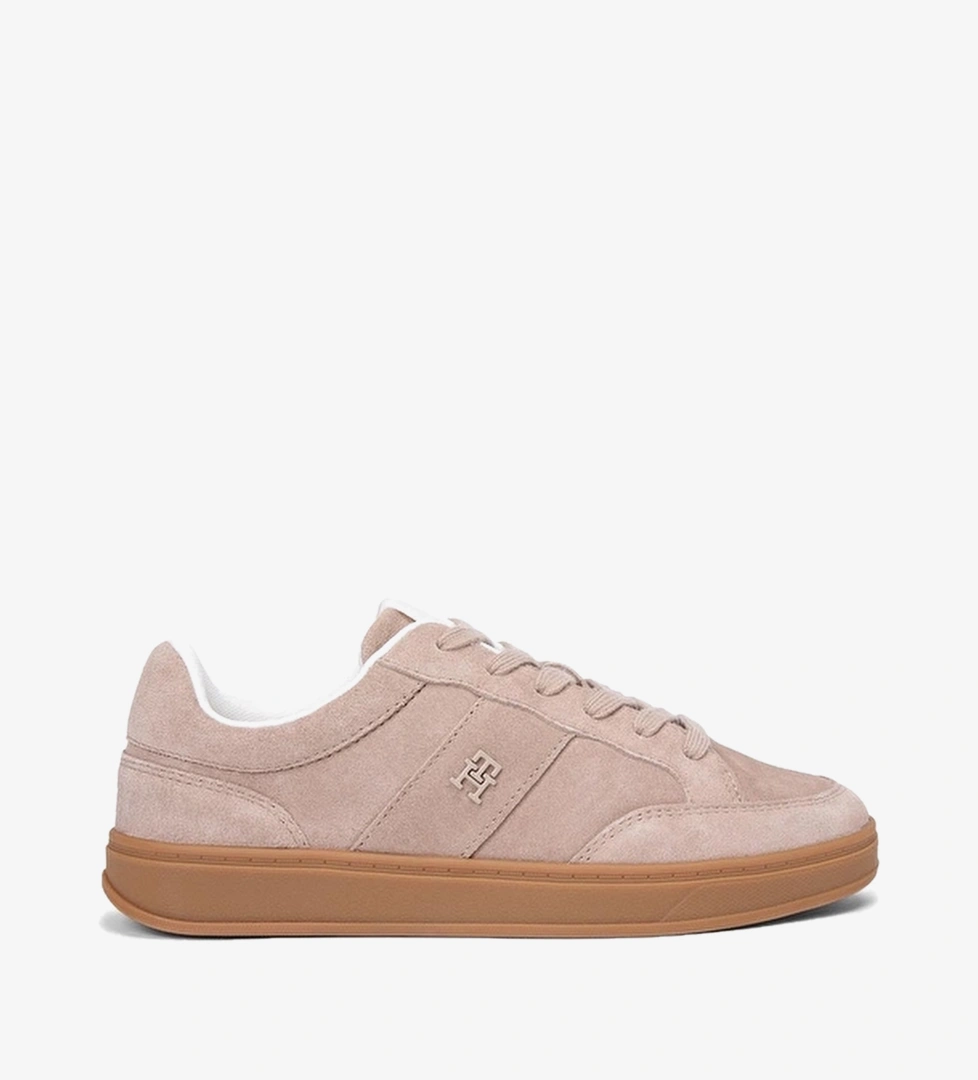 Tommy Hilfiger Kadın Heritage Court Sneaker Suede Ayakkabı FW0FW09266AFE Bej