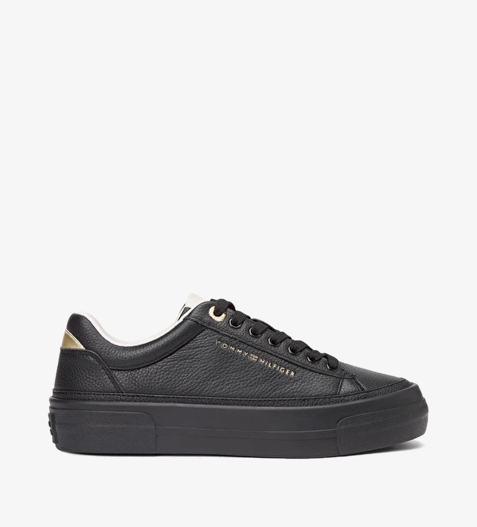 Tommy Hilfiger Kadın Platform Sneaker Tumbled Ltr Ayakkabı FW0FW09018BDS Siyah