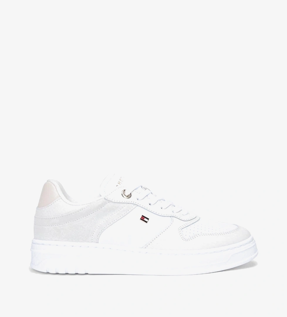 Tommy Hilfiger Kadın Sporty Cupsole Tumbled Ltr Ayakkabı FW0FW090240LA Beyaz