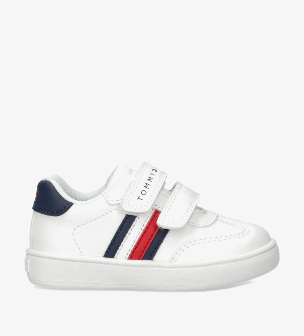Tommy Hilfiger Flag and Hook Loop Bebek Beyaz Spor Ayakkabı