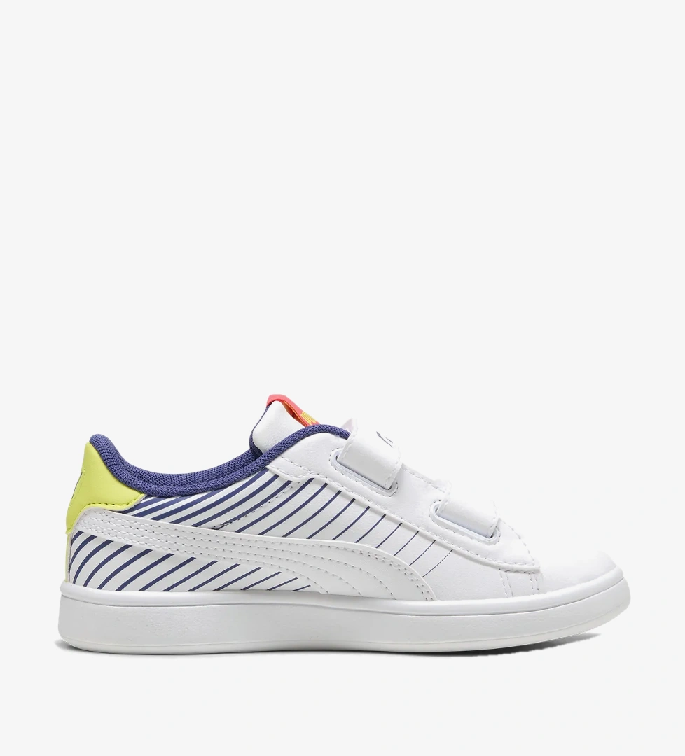 Puma Smash 3.0 Poised 2 Race Çocuk Beyaz Spor Ayakkabı