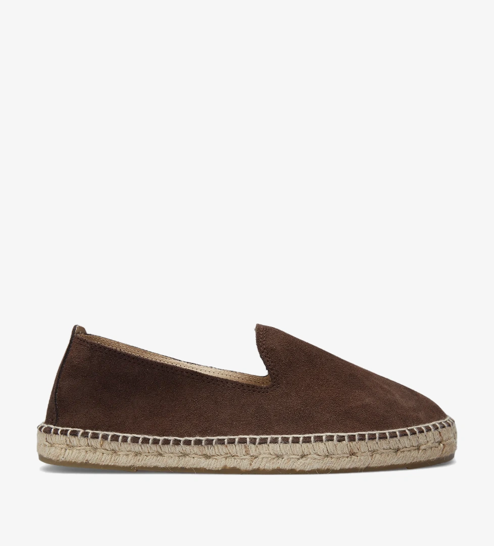 Manebi Erkek Kahverengi Deri Espadril