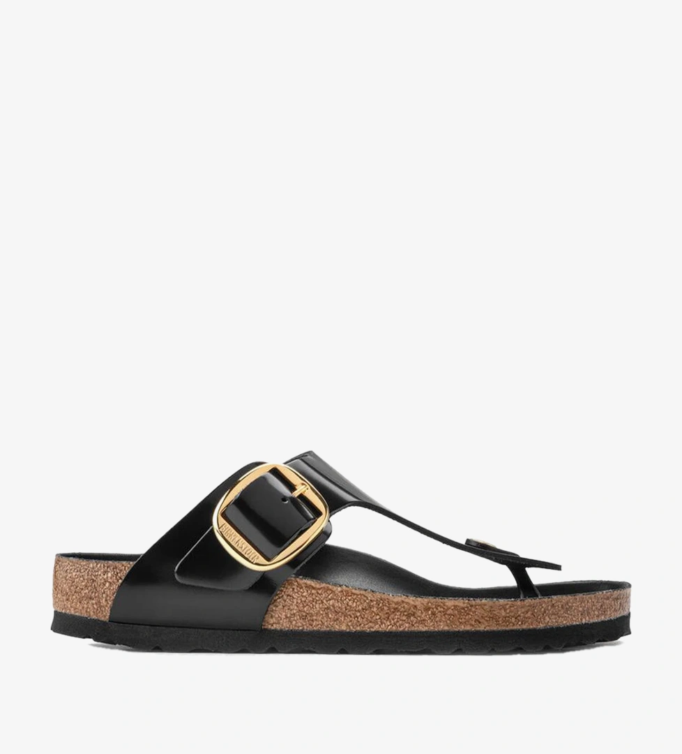 Birkenstock Gizeh Big Buckle Nl High Shine Kadın Siyah Terlik