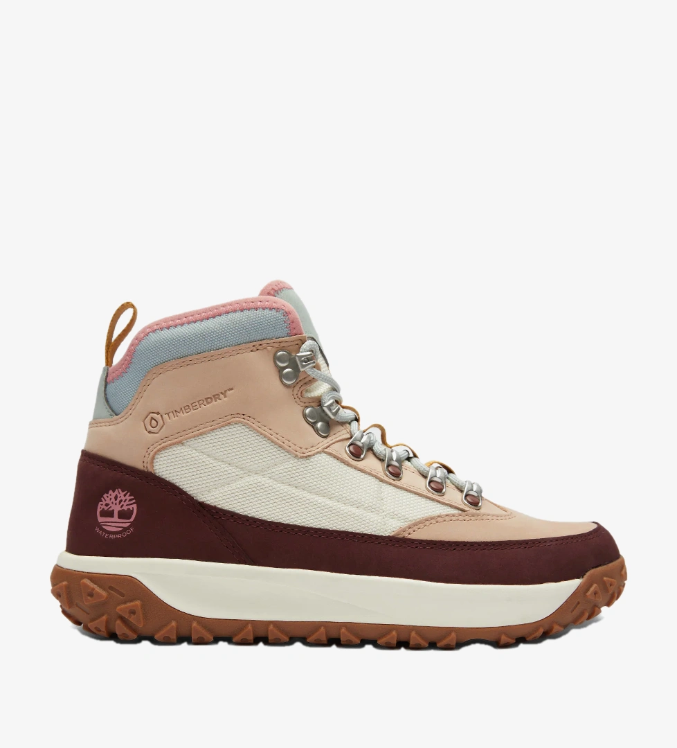Timberland Mid Lace Up Waterproof Kadın Pembe Bot