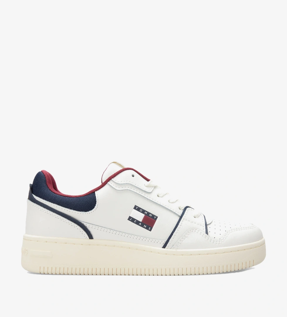 Tommy Hilfiger Fine Cleat Retro Basketball Erkek Beyaz Spor Ayakkabı