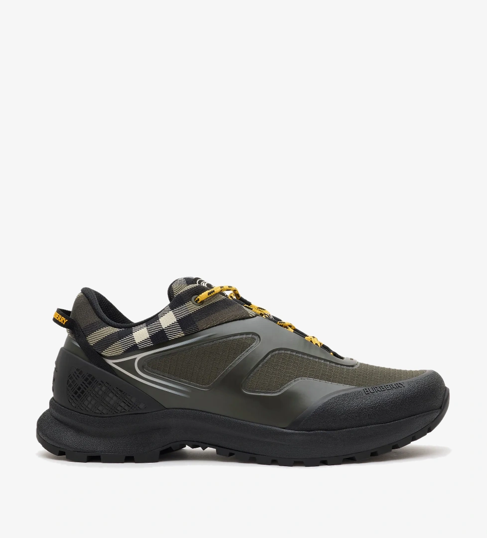 Burberry Check And Mesh Discover Erkek Haki Sneaker