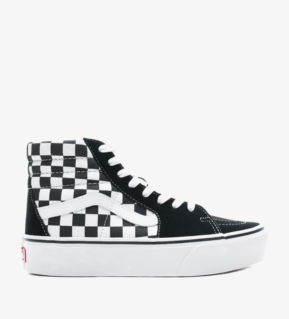 Vans Checkerboard Sk8-HI Platform 2.0 Siyah - Beyaz Kadın Sneaker