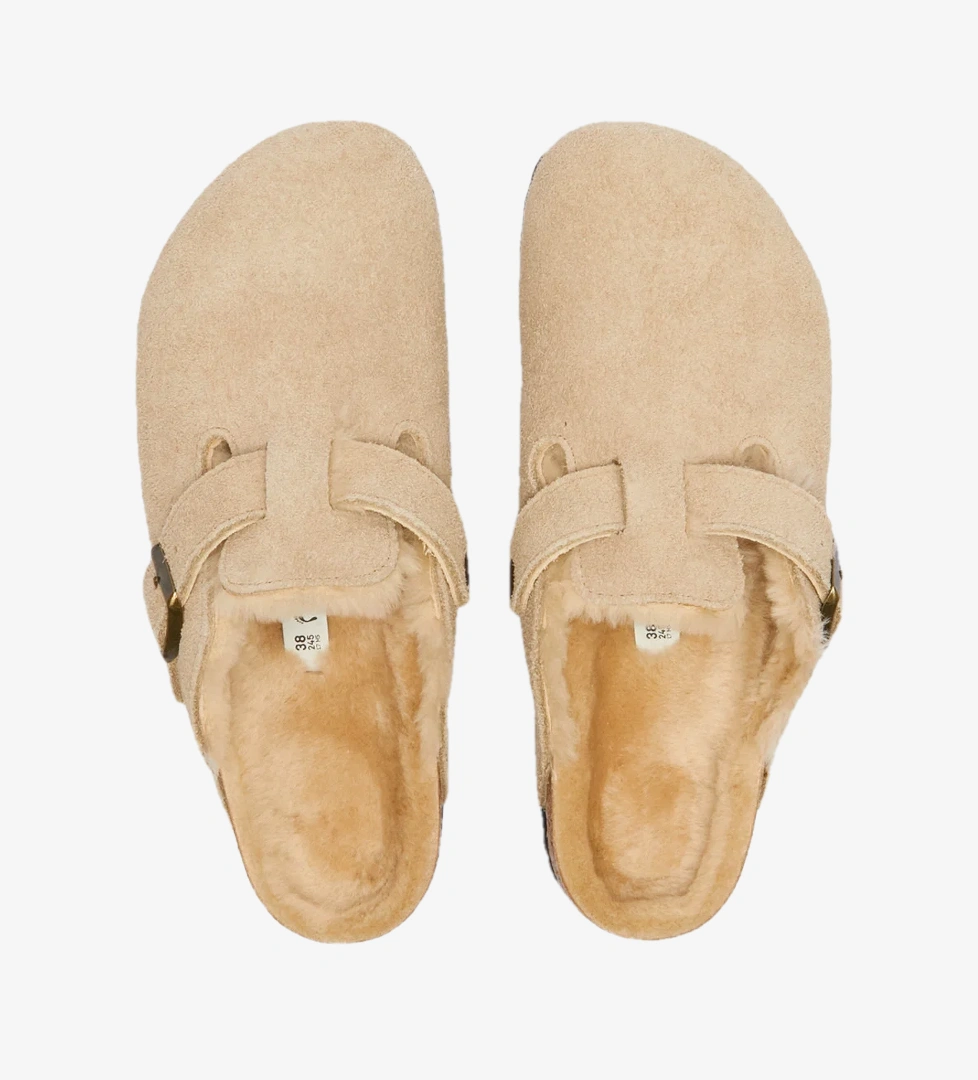 Birkenstock Boston Vl Shearling Unisex Kahverengi Terlik