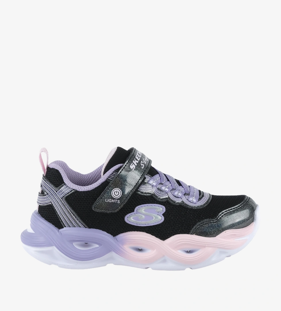 Skechers Twisty Glow Bebek Siyah Işıklı Spor Ayakkabı (303717L-BKMT)