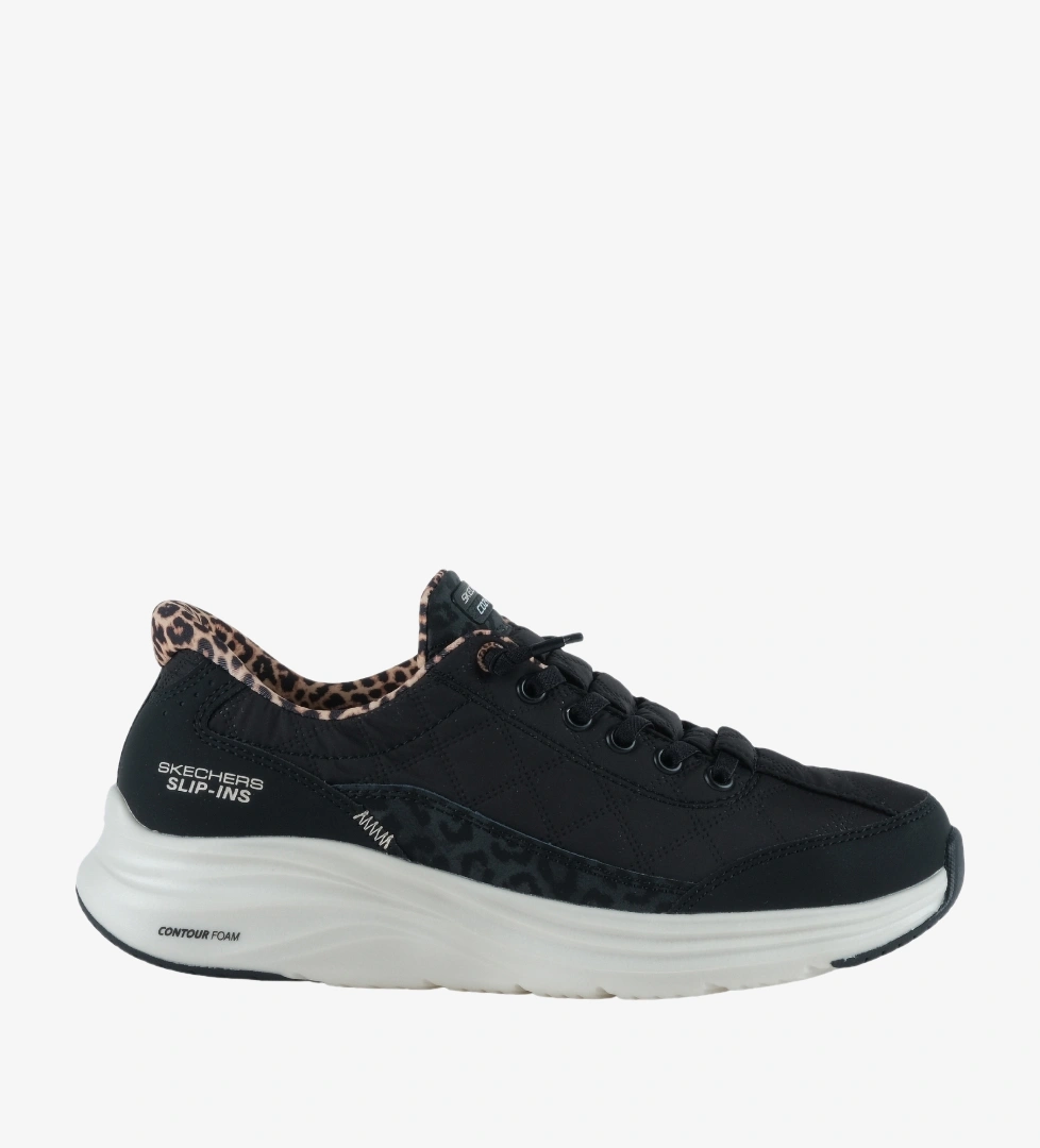 Skechers Contour Foam-Leopard Dream Kadın Siyah Spor Ayakkabı (150419-BLK)