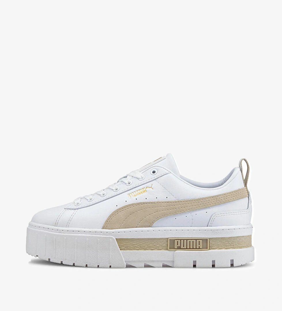 Puma Mayze Leather Kadın Beyaz Sneaker - Görsel 1