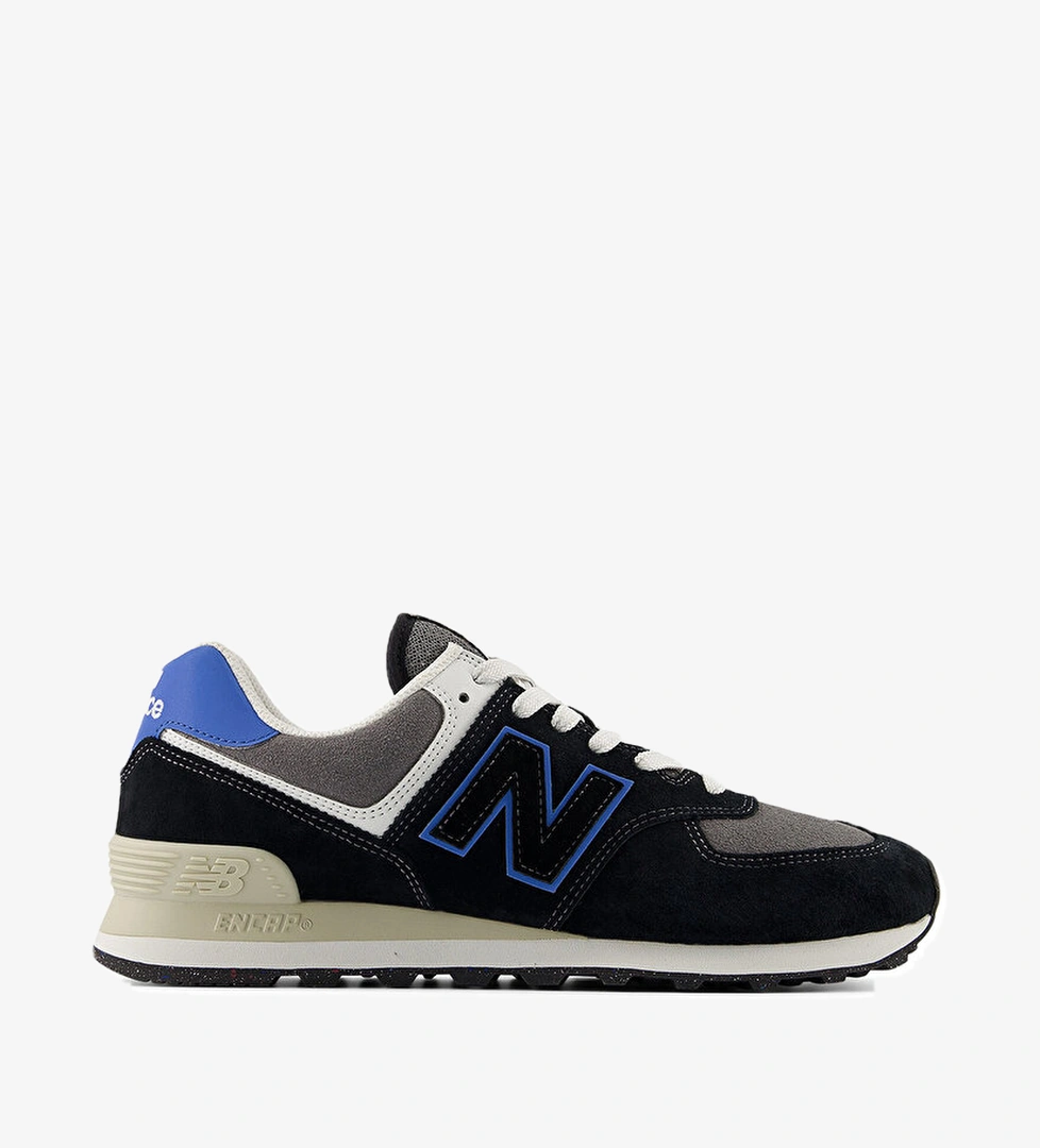 New Balance 574 Erkek Siyah Spor Ayakkabı - Görsel 1