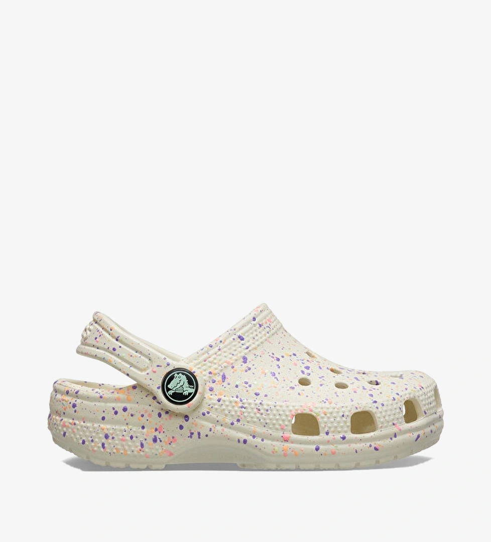 Crocs Classic Glow Paint Splatter Clog Çocuk Bej Terlik