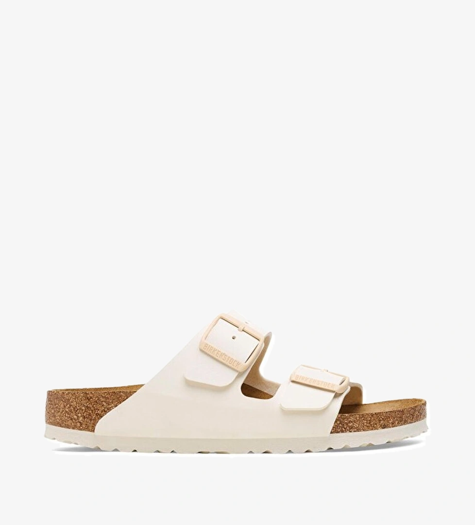 Birkenstock Arizona Bf Saffiano Kadın Ekru Terlik - Görsel 1