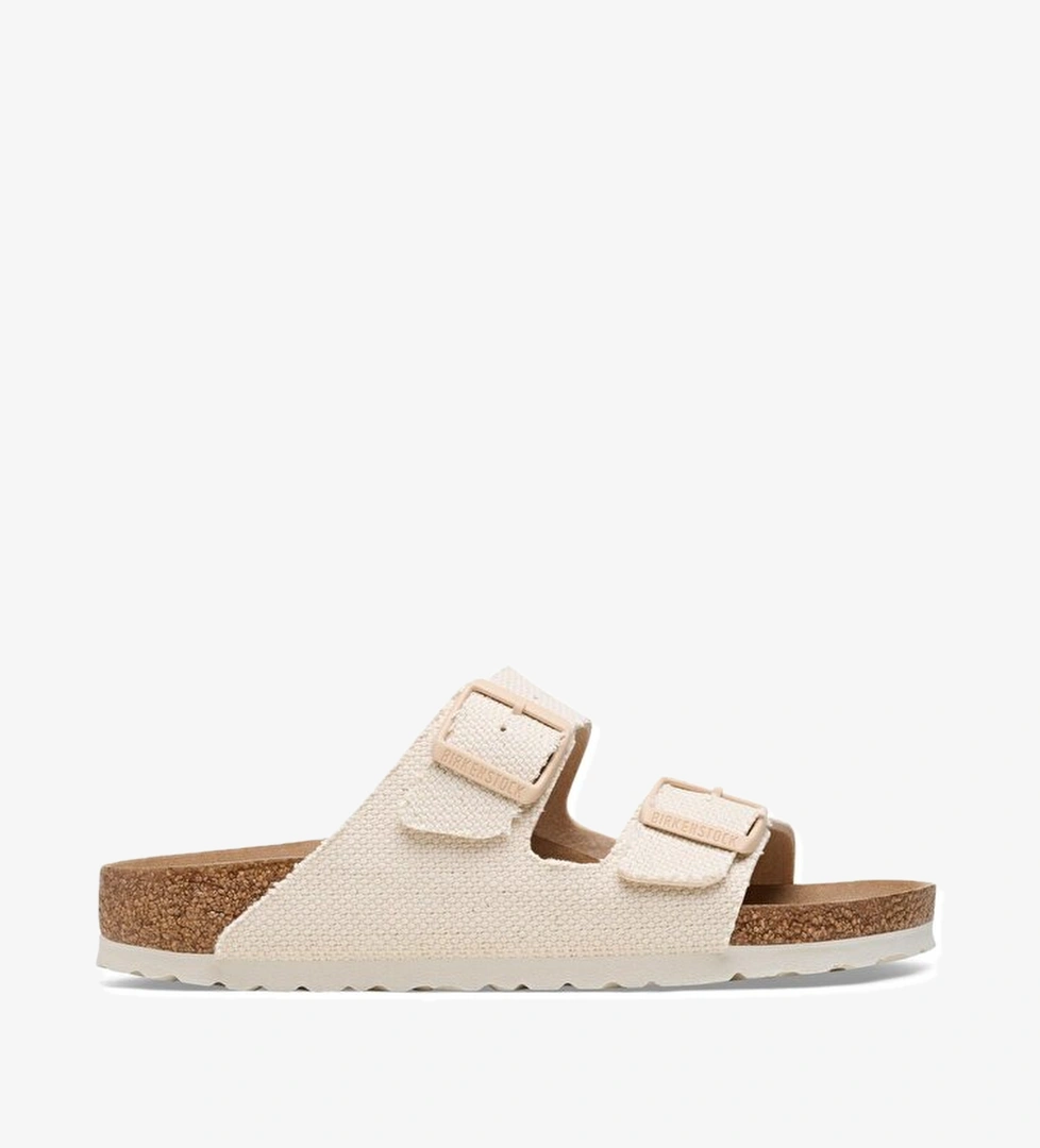 Birkenstock Birkenstock Arizona Tex Rough Canvas Vegan Kadın Ekru Terlik model görseli