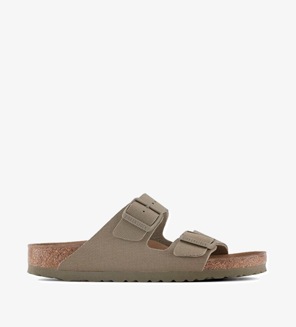 Birkenstock Arizona Tex Canvas Vegan Erkek Haki Terlik - Görsel 1