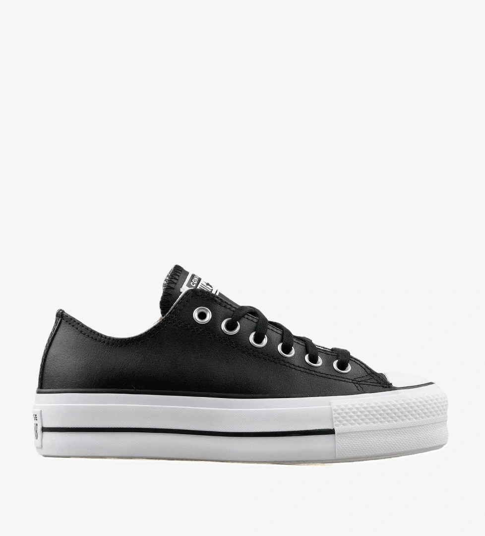 Chuck Taylor All Star Leather Platform Kadın Siyah Sneaker Ayakkabı 561681C