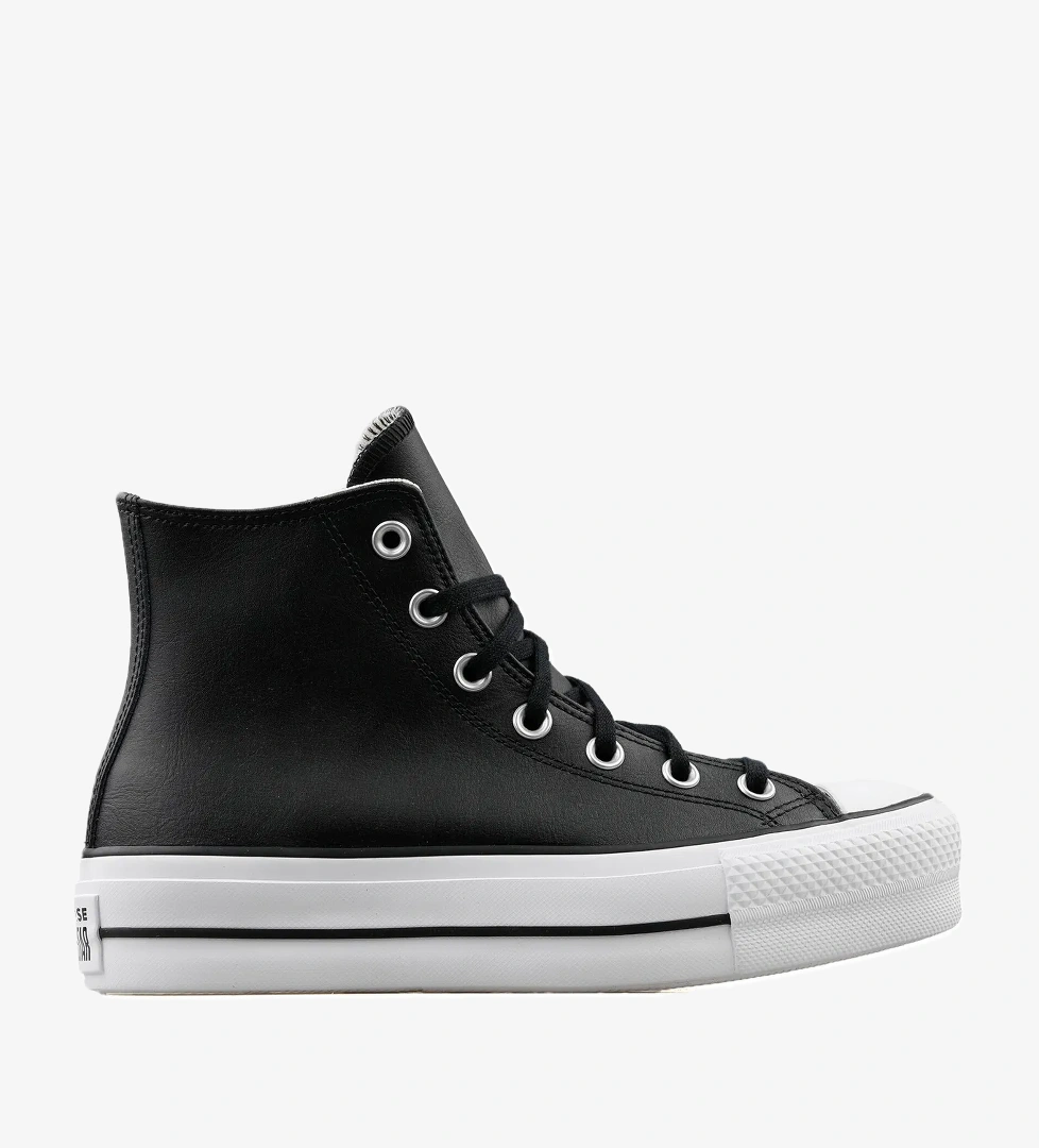 Chuck Taylor All Star Leather Platform Kadın Siyah Sneaker Ayakkabı 561675C - Görsel 1