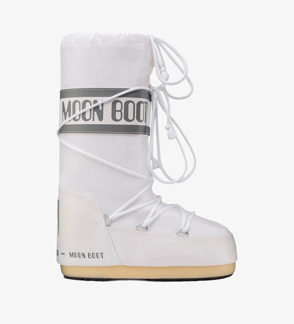 Moon Boot Mb Icon Nylon Unisex Çocuk Beyaz Kar Botu