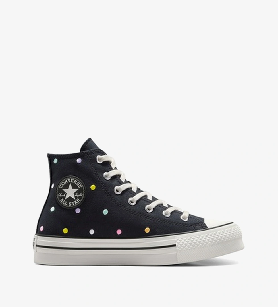 Converse Converse Chuck Taylor All Star EVA Lift Polka Dots Çocuk Siyah Platform Sneaker | Superkids Siyah - 1. görsel
